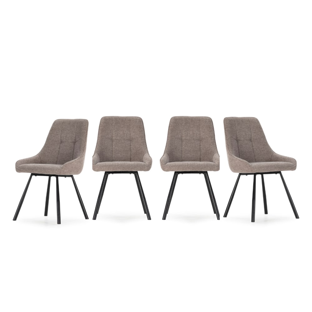 Calicosy Stühle 4er-Set aus Stoff mit Metallbeinen, H 85 cm - Braun style modern Braun Stoff