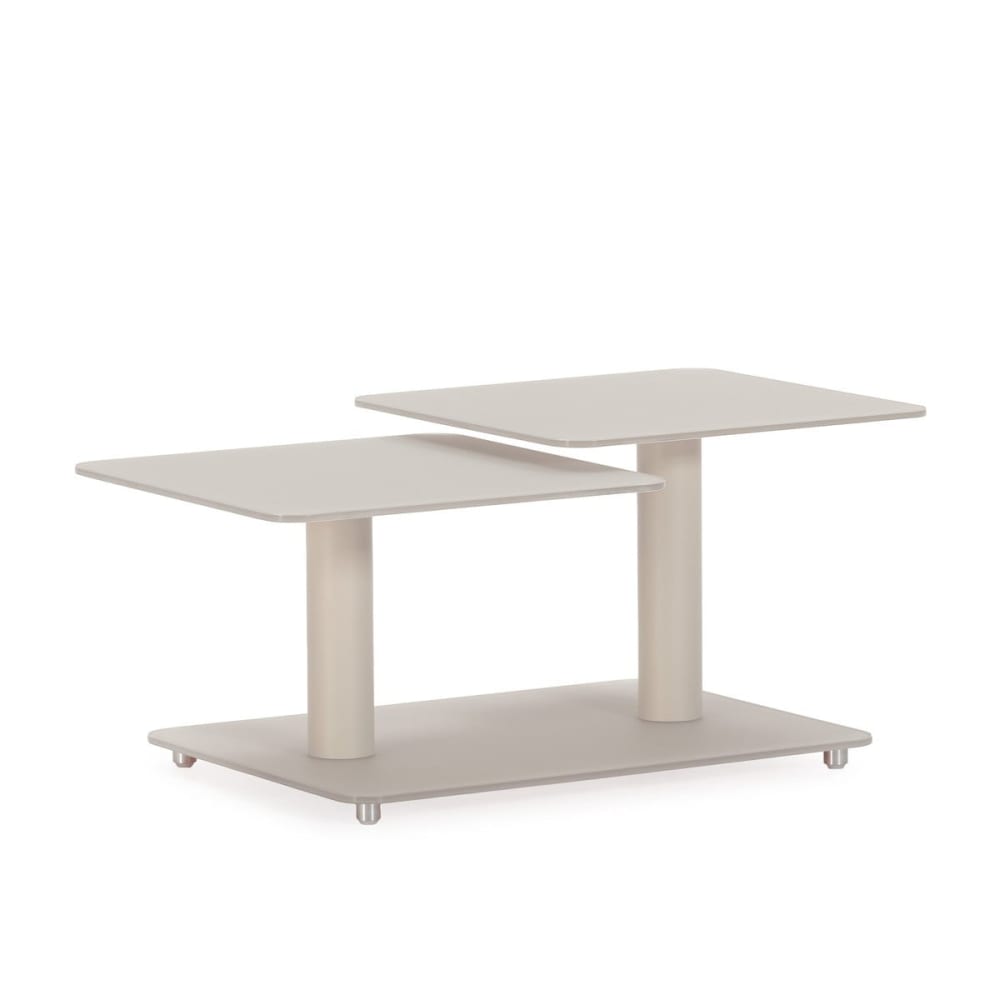 Table basse pivotante avec plateaux en verre L114 cm - Beige