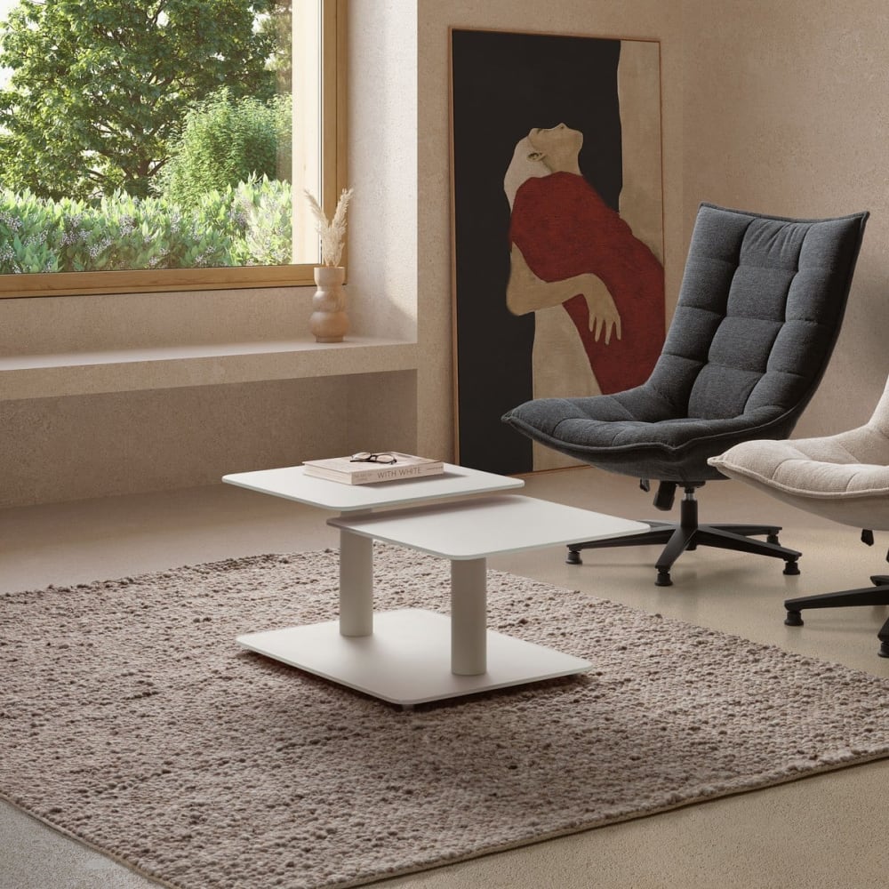 Couchtisch mit rechteckige Tischplatten  L114 cm - Beige -