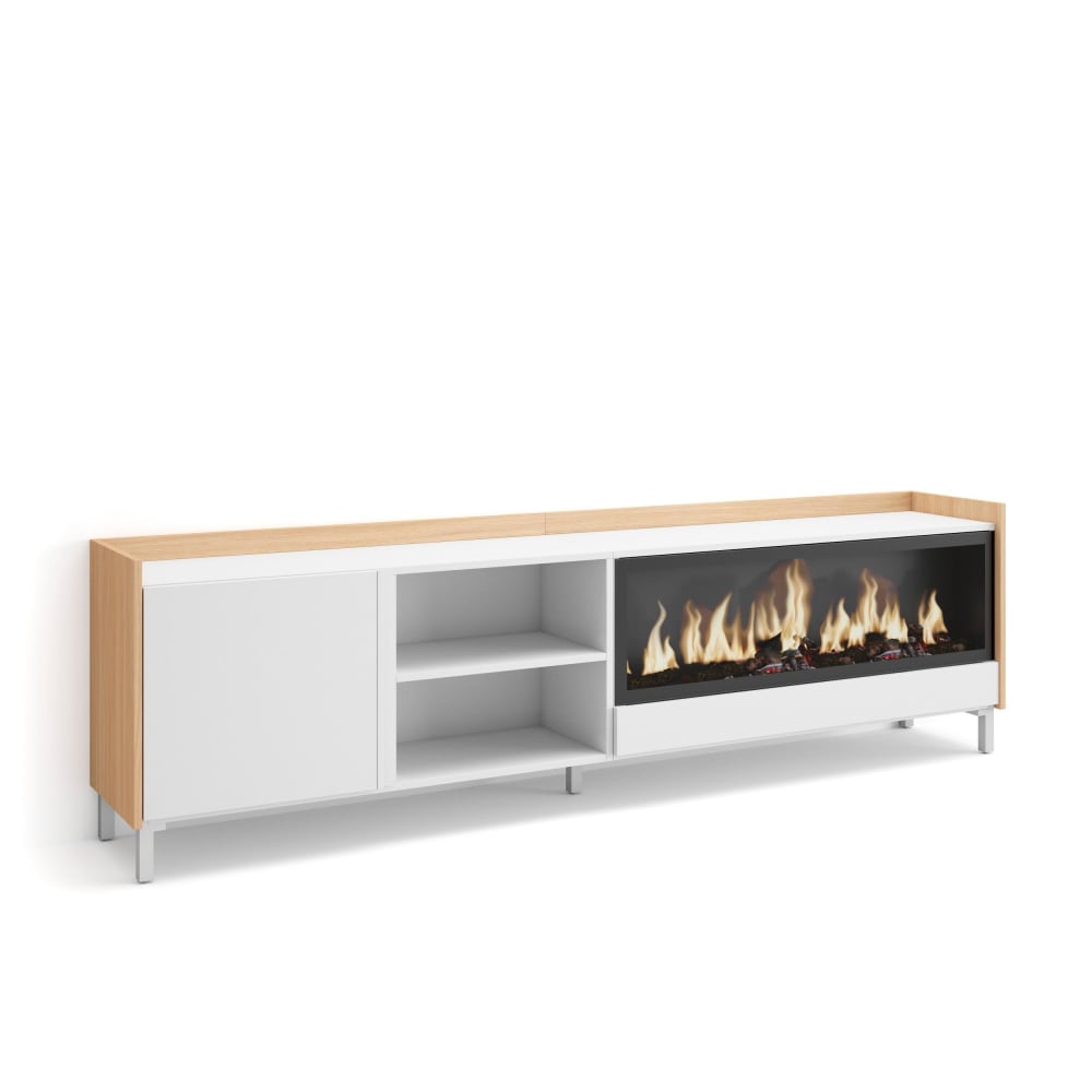 Meuble tv effet bois - feu