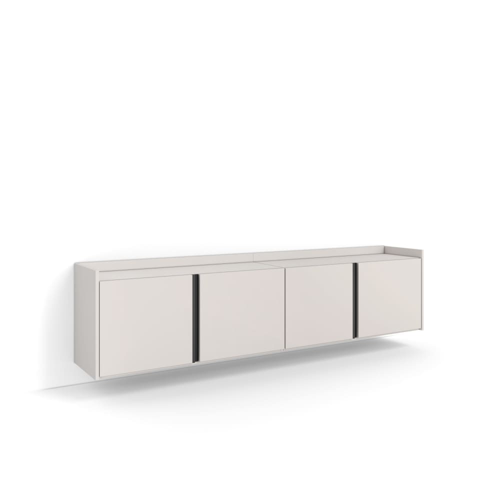 Meuble tv effet bois - suspendu beige