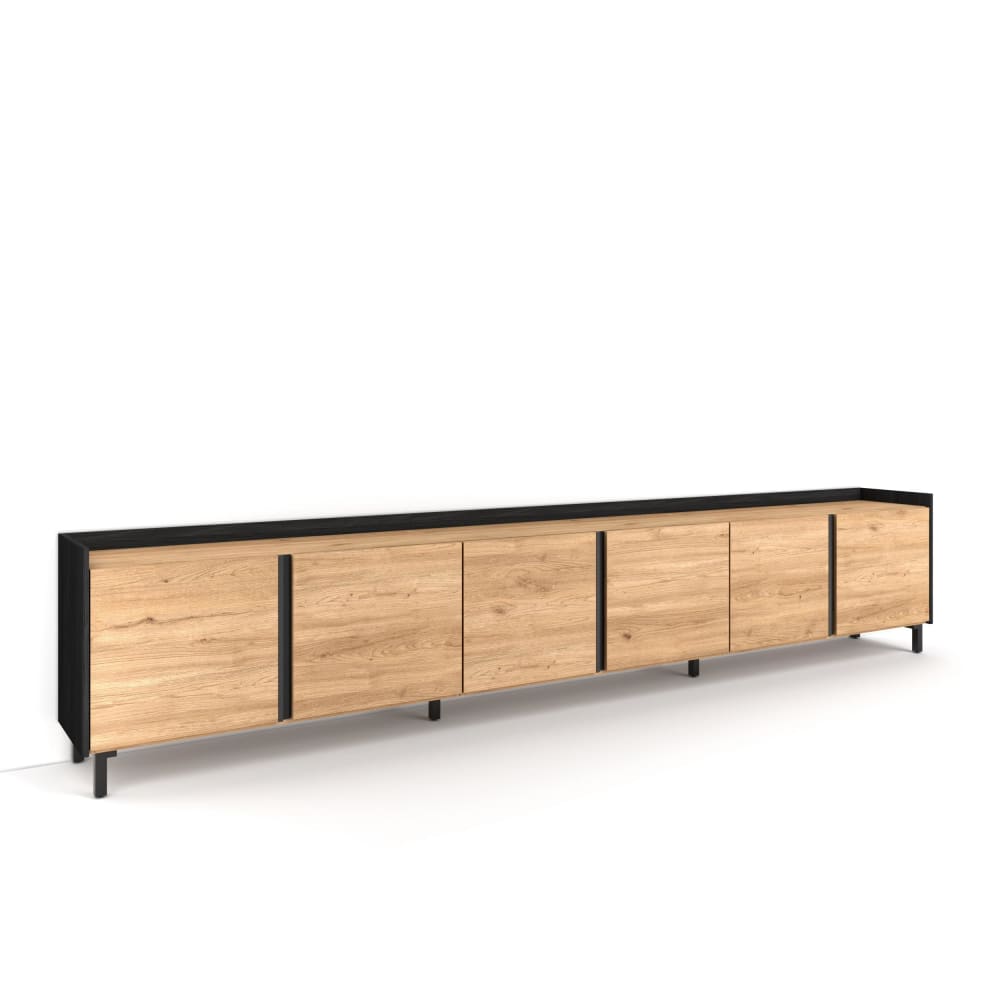 Meuble tv effet bois - pieds