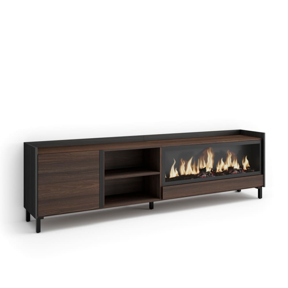 Meuble tv effet bois - feu