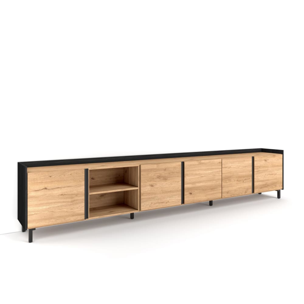 Meuble tv effet bois - pieds