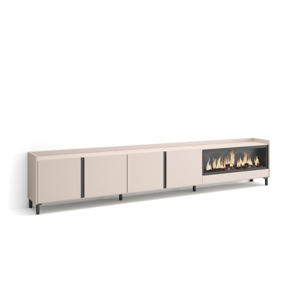 Meuble tv effet bois - feu