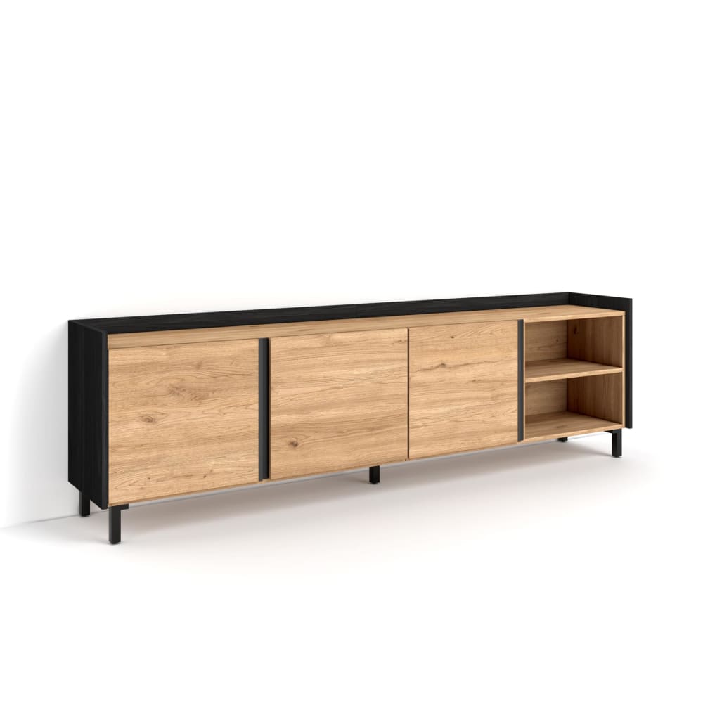 Meuble tv effet bois - pieds