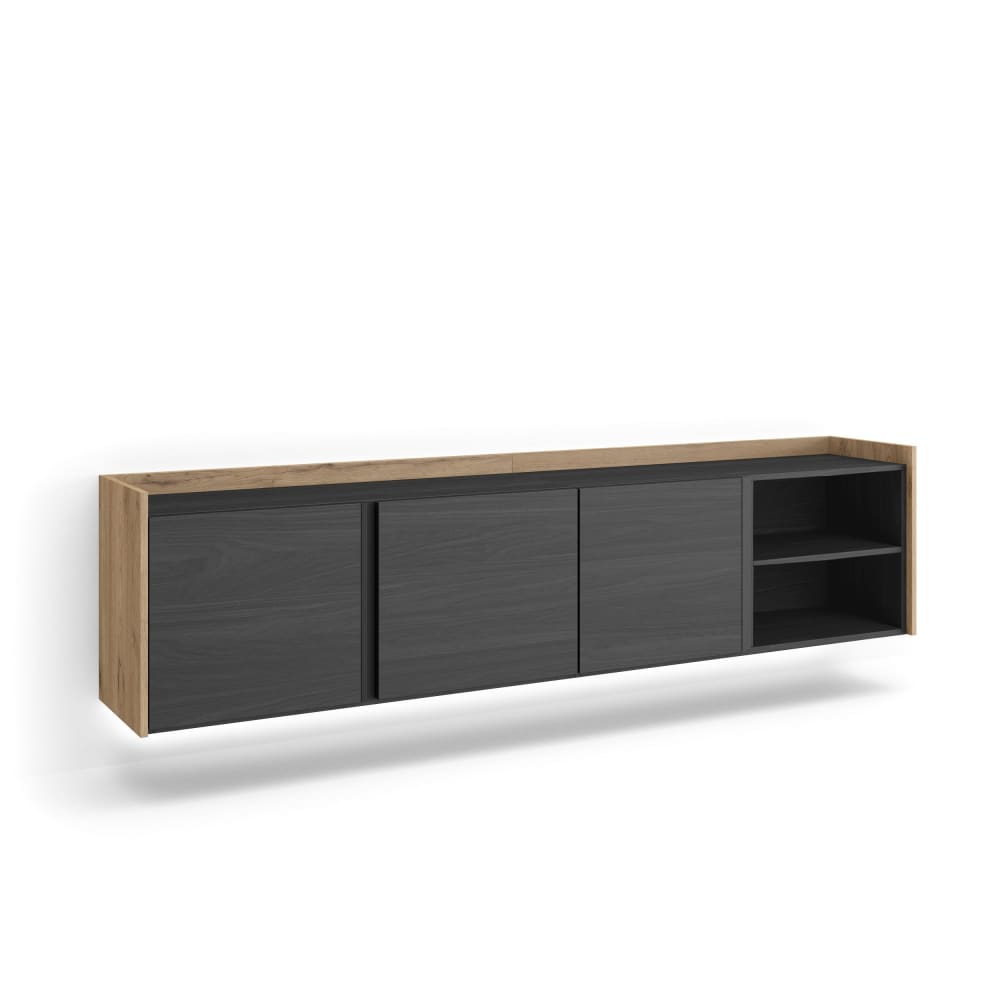 Meuble tv effet bois - suspendu