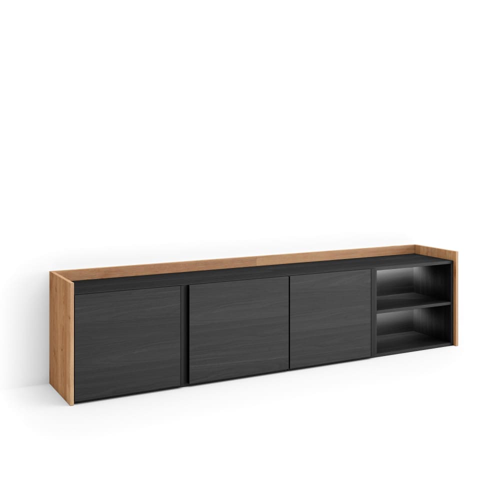 Meuble tv effet bois - led
