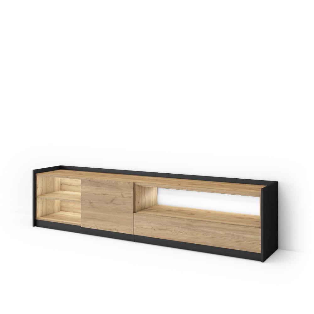 Meuble tv effet bois - led