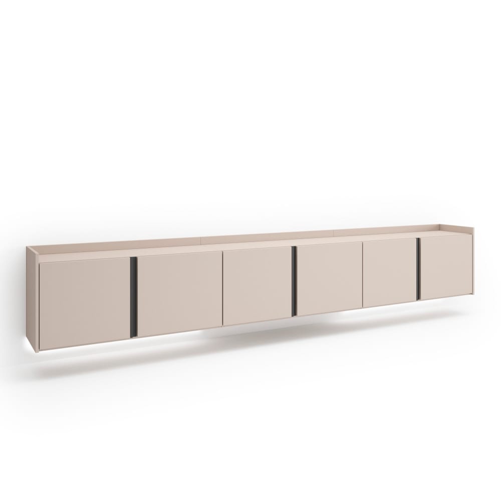 Meuble tv effet bois - suspendu beige
