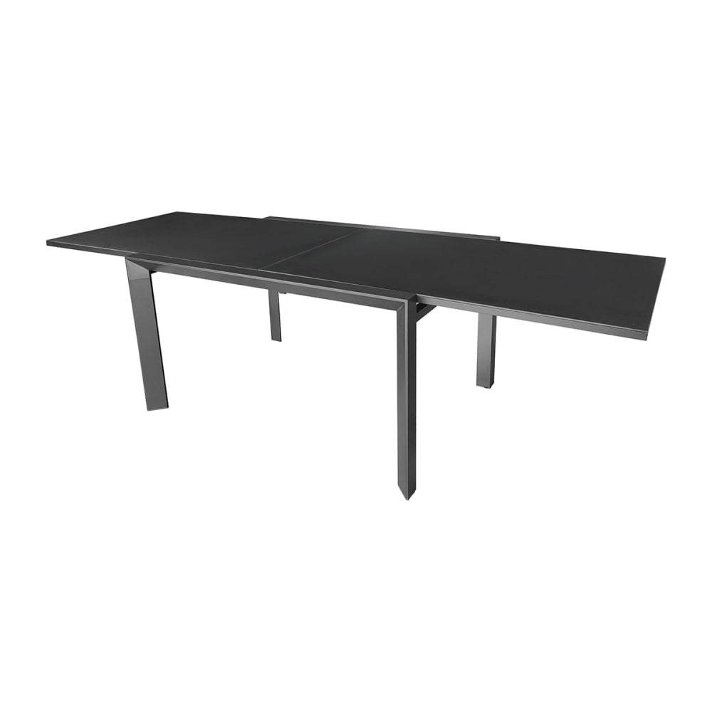 Table de jardin en aluminium - plateau verre