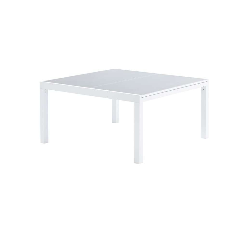 Table de jardin en aluminium - plateau verre