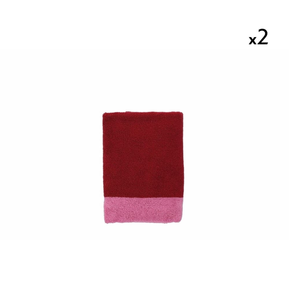 Lot de 2 serviettes de bain roses en coton 50x100cm