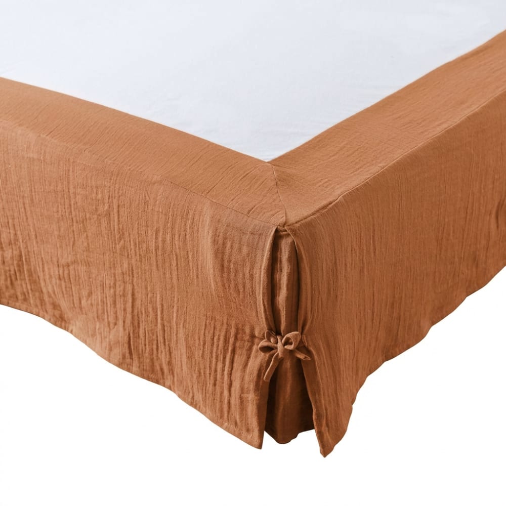 Cache sommier gaze de coton uni 140x190 cm