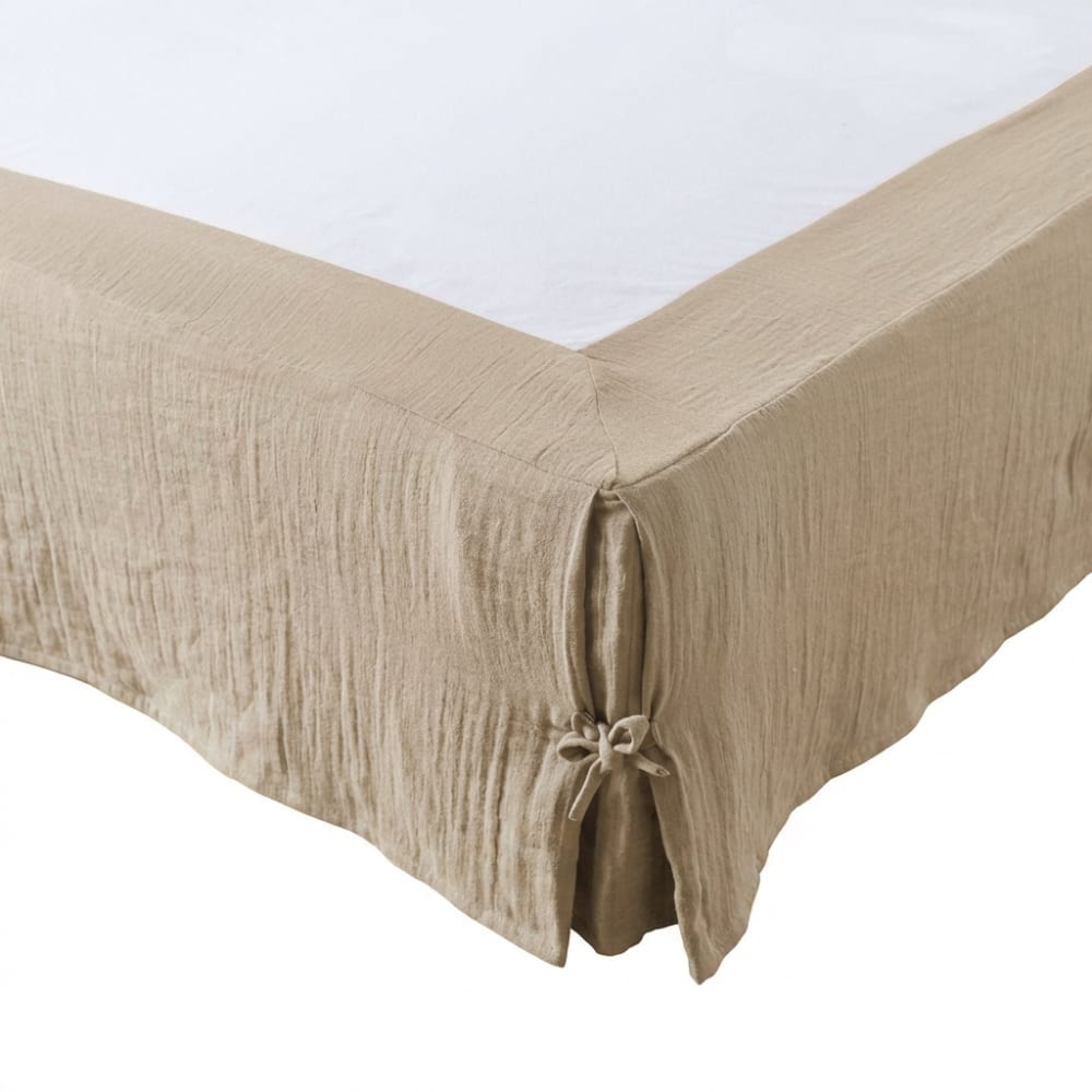 Cache sommier gaze de coton uni 180x200 cm