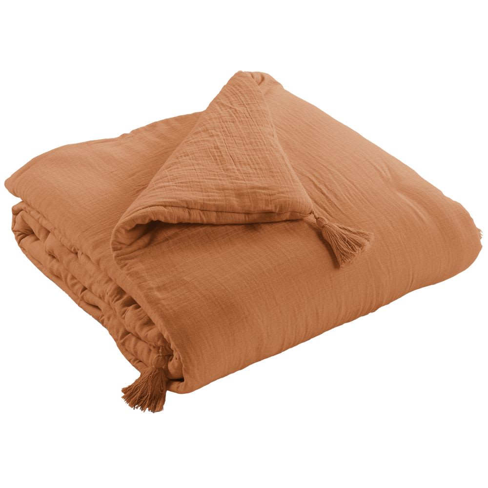 Edredon gaze de coton uni 180x240 cm