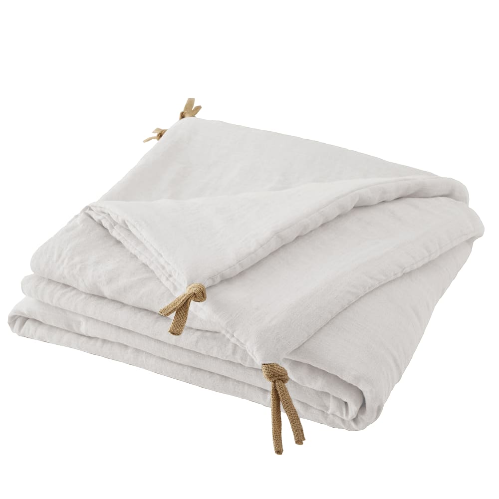 Bout de lit lin français craie 90x200 cm - Maisons du Monde