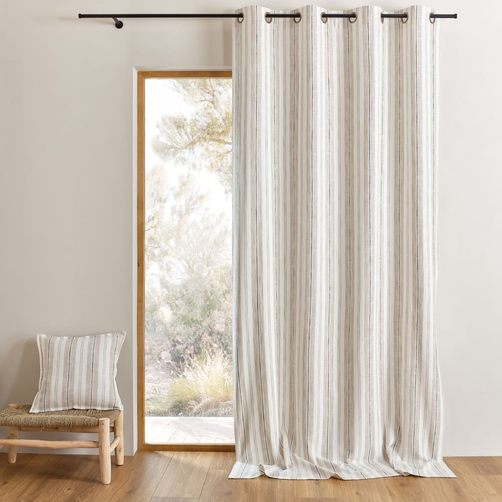 Rideau 100% coton rayures