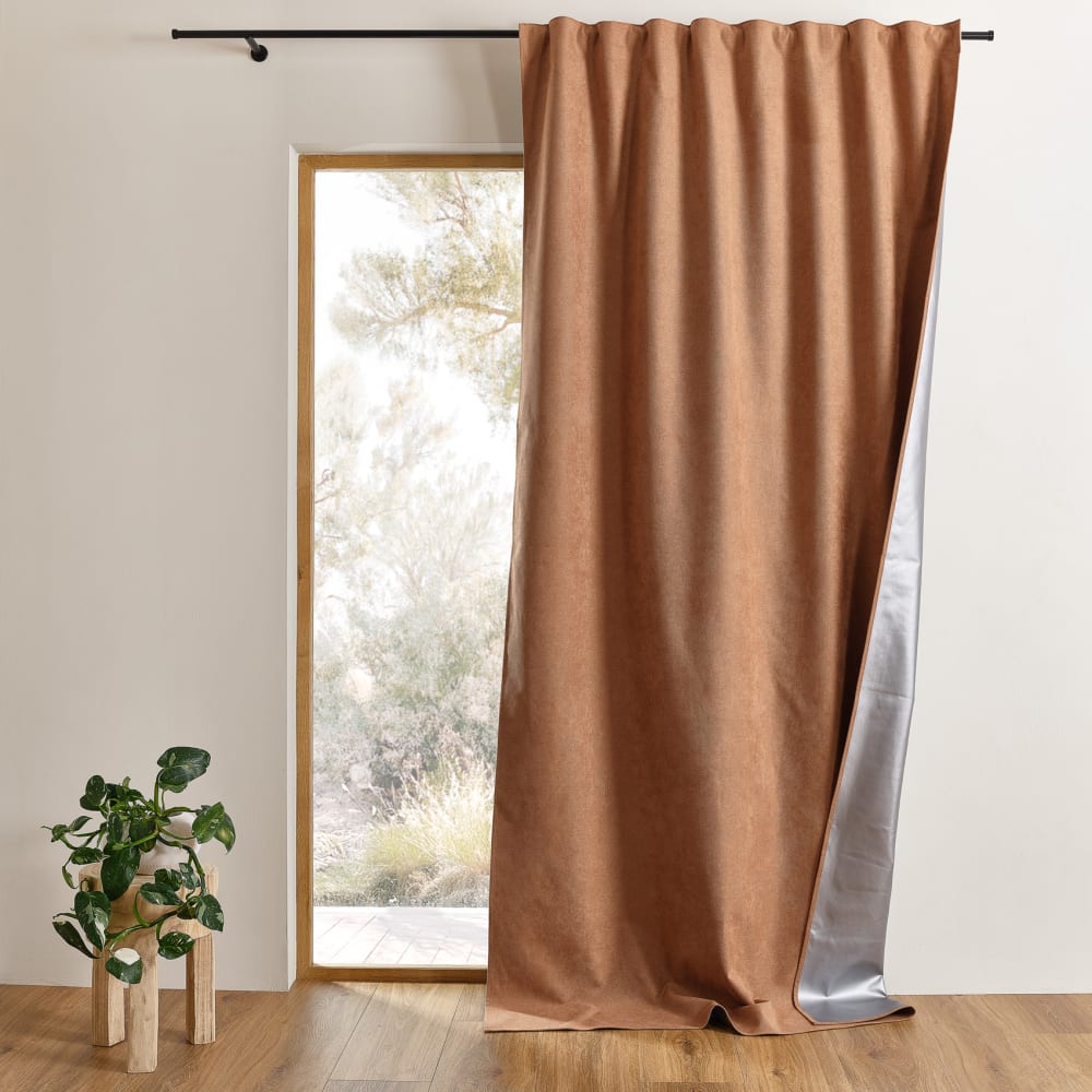 Home Maison 3-in-1-Sommer-Thermo- und Verdunkelungsvorhang style modern Braun Pes - Polyester