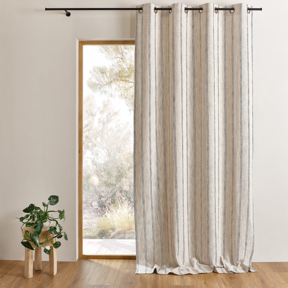 Rideau 100% coton rayures - rustiques