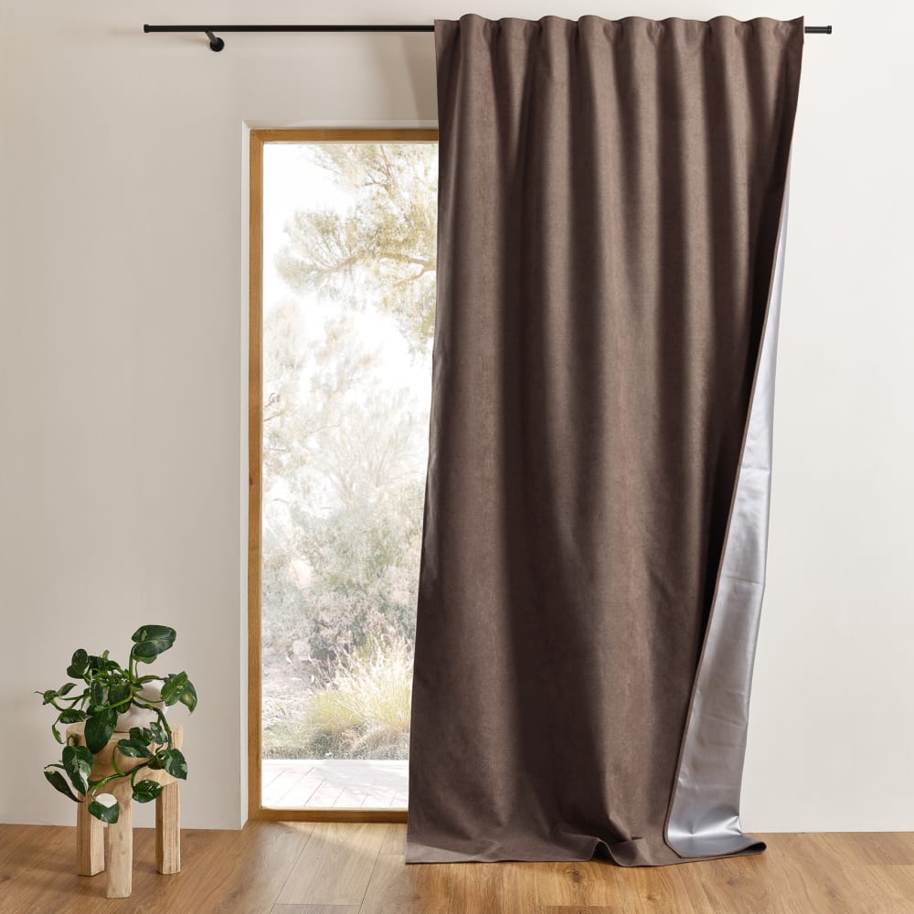 Home Maison 3-in-1-Sommer-Thermo- und Verdunkelungsvorhang style modern Braun Pes - Polyester
