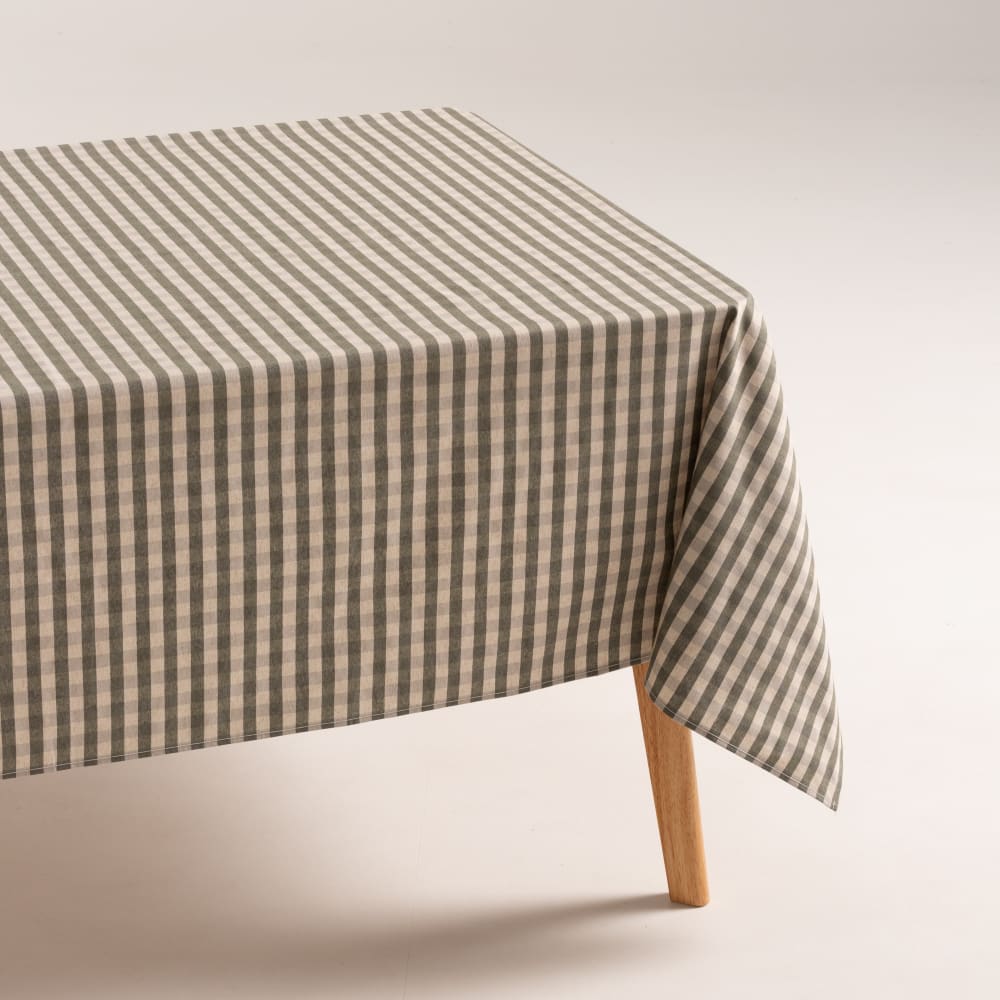 Gamusi Abwaschbare Tischdecke mit Vichy-Karo, Grün 140x140 cm style landhaus Grün Öko-Tex Zertifikat Baumwolle