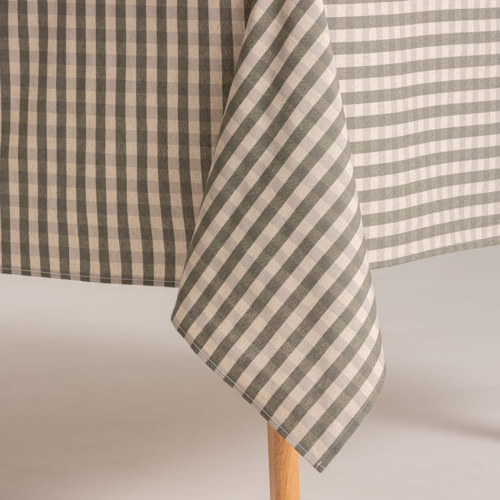 Abwaschbare Tischdecke mit Vichy-Karo, Grün 140x140 cm - Maisons