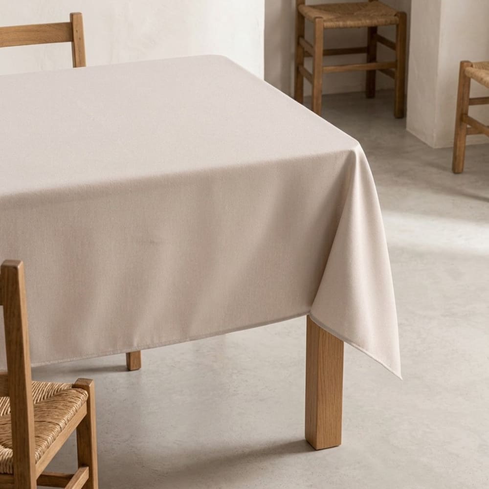 Nappe unie anti-taches texturé gris clair 140x240 cm