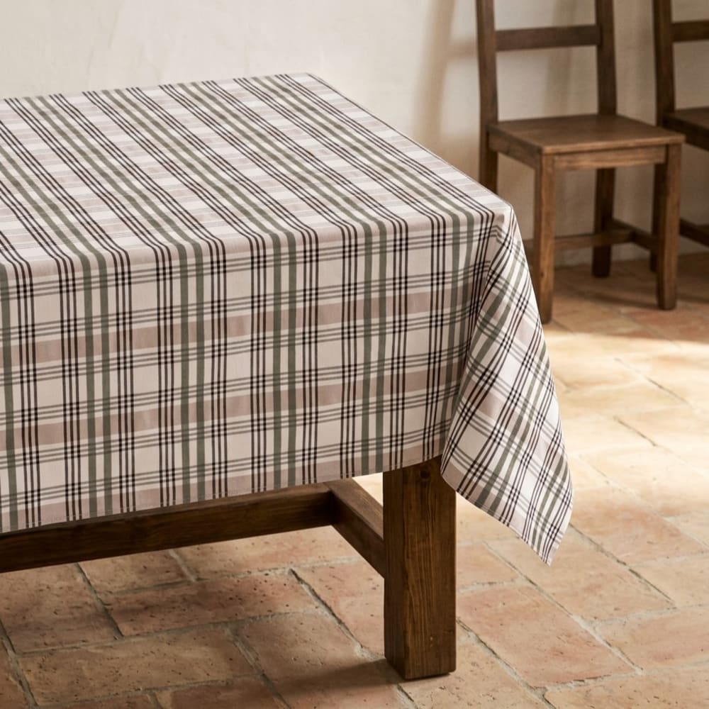 Gamusi Karierte abwaschbare Tischdecke, Grün 140x300 cm style landhaus Grün Öko-Tex Zertifikat Baumwolle