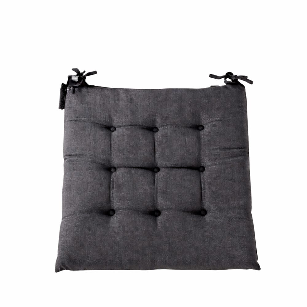 Galette de chaise outdoor unie déperlant et anti uv gris 40x40 cm