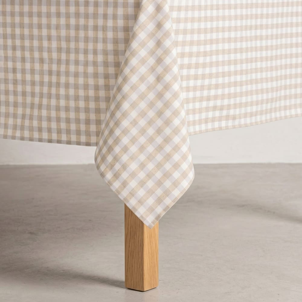 Abwaschbare Tischdecke mit Vichy-Karo, 140x140 cm - Maisons Du