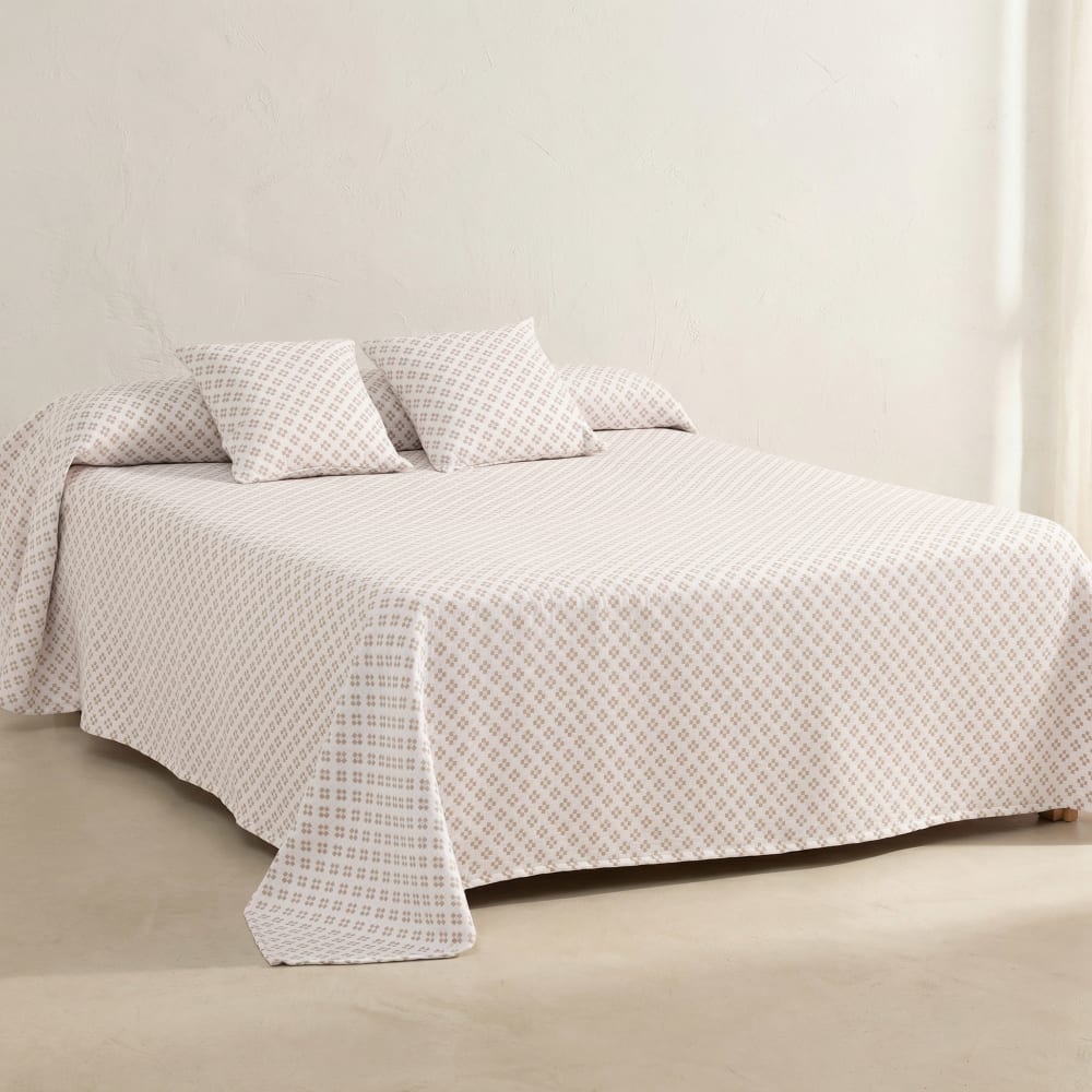 Gamusi Leichte Tagesdecke aus Baumwolle, Rosa 250x270cm style landhaus Rosa Öko-Tex Zertifikat Baumwolle