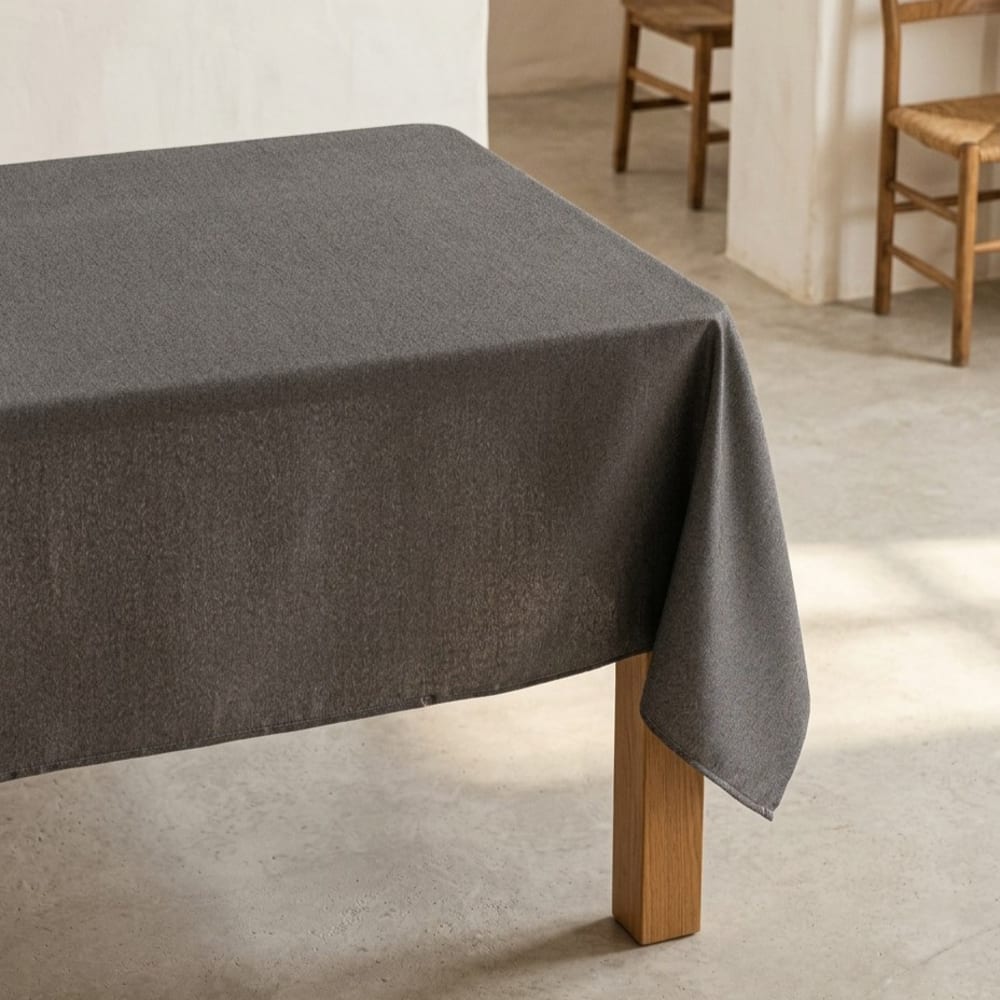 Nappe unie anti-taches texturé anthracite 140x100 cm