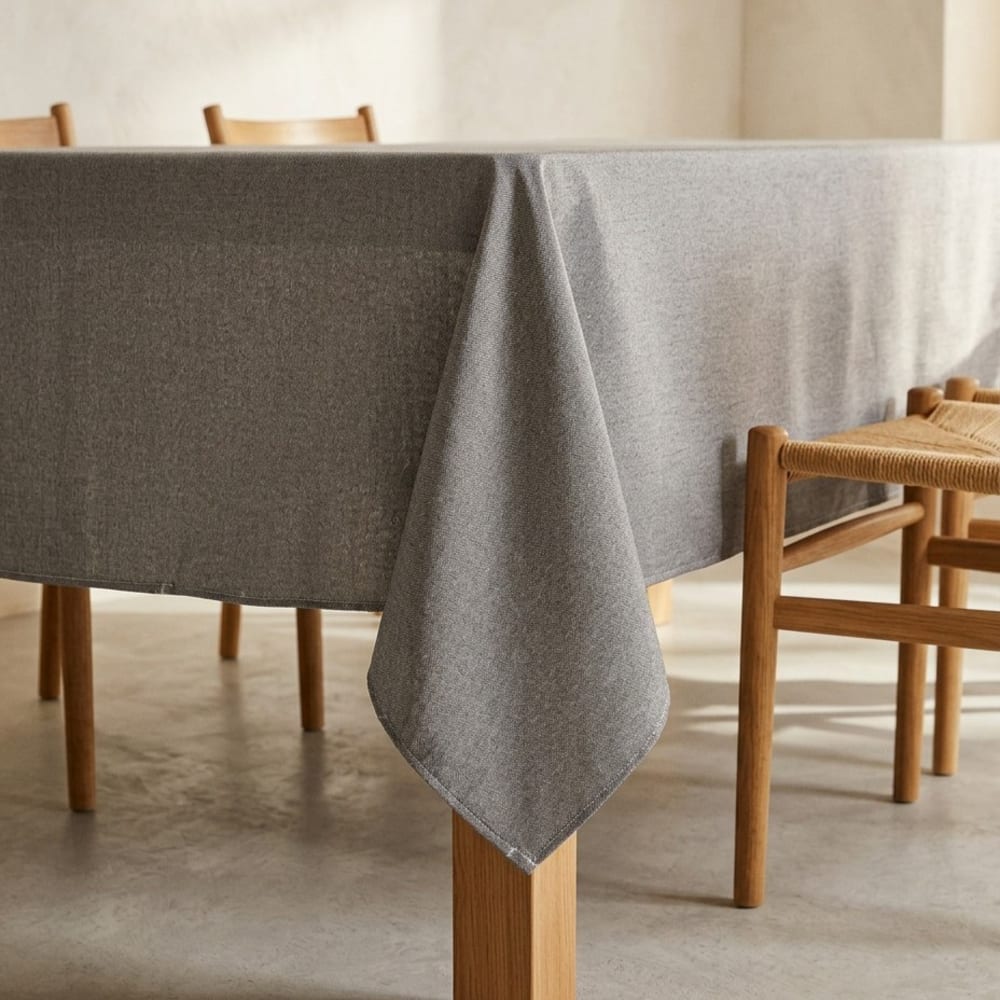Strukturiert Abwaschbare Tischdecke, Anthrazit 140x100 cm -