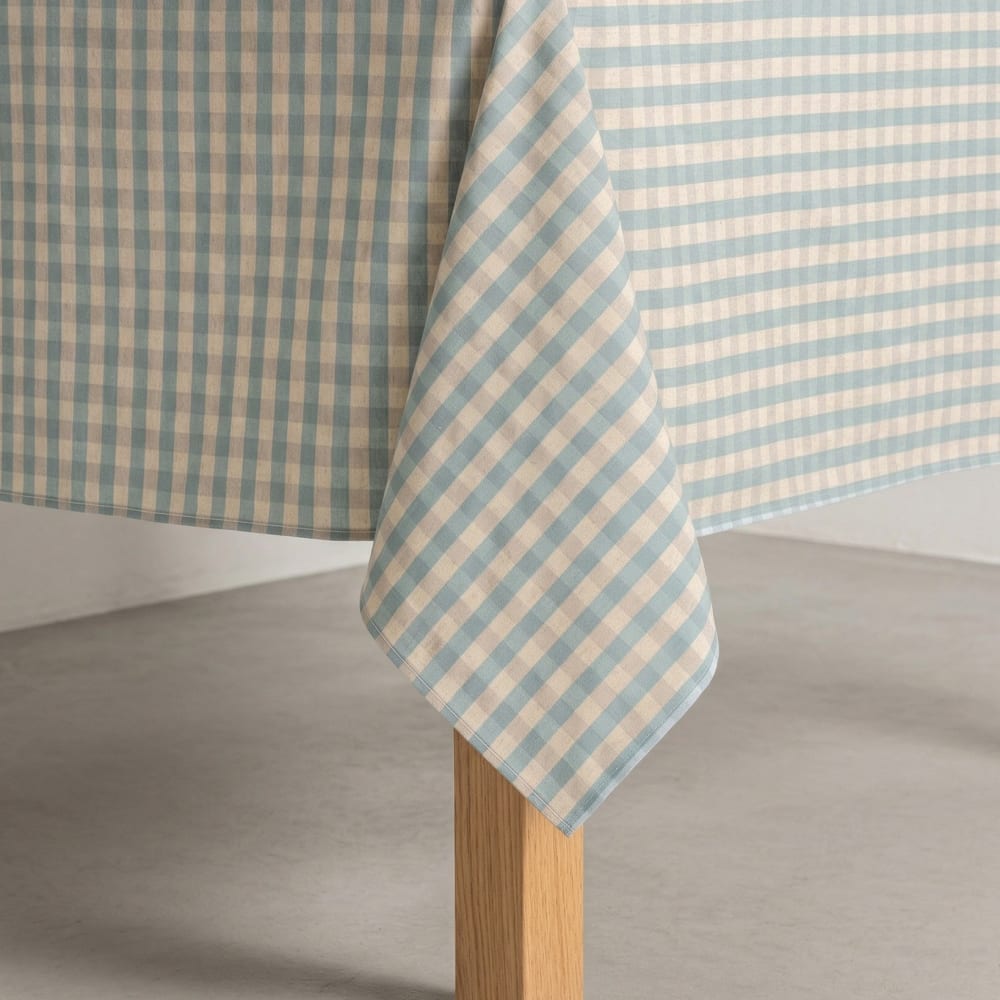 Abwaschbare Tischdecke mit Vichy-Karo, Blau 140x100 cm - Maisons