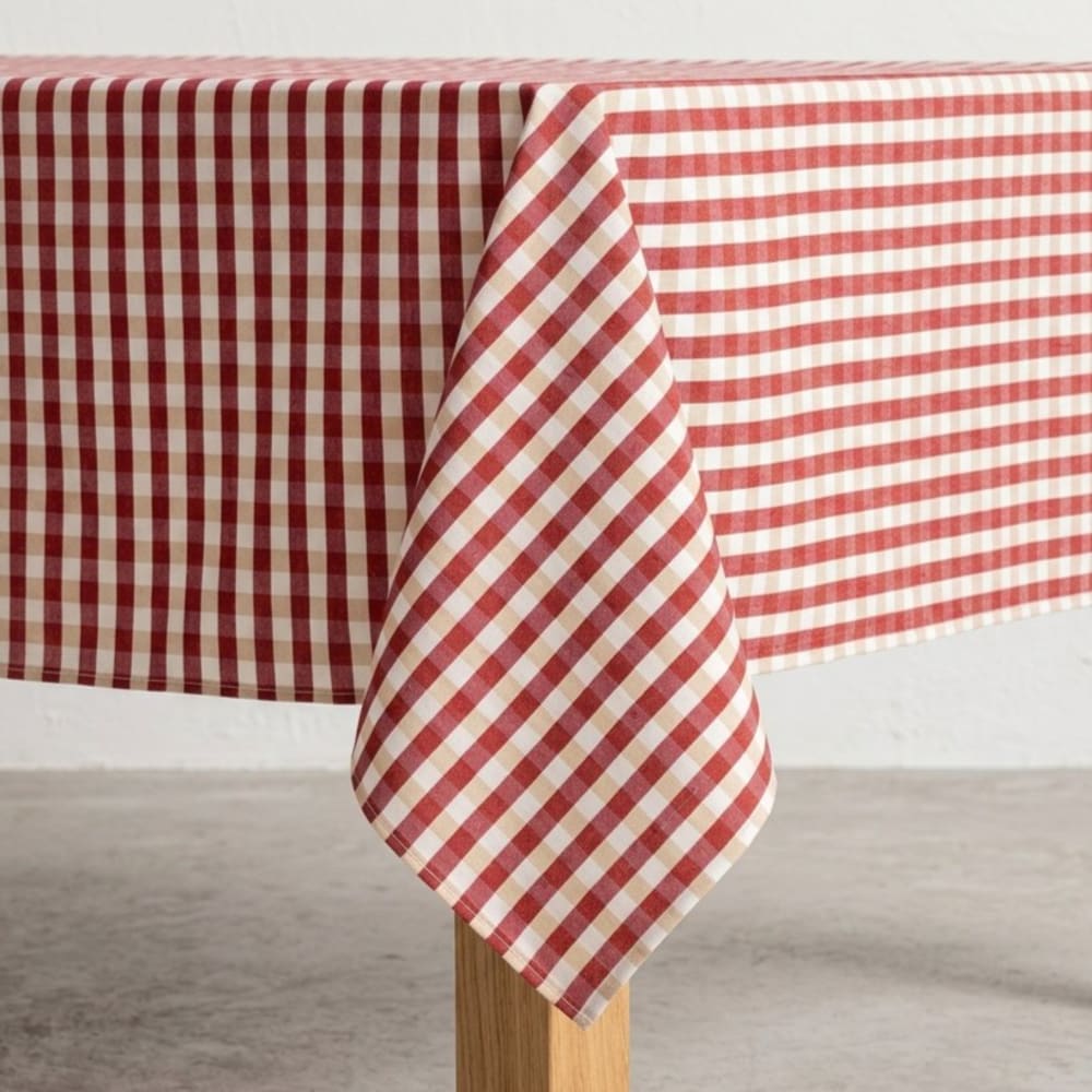 Abwaschbare Tischdecke mit Vichy-Karo, Bordeaux 140x200 cm -