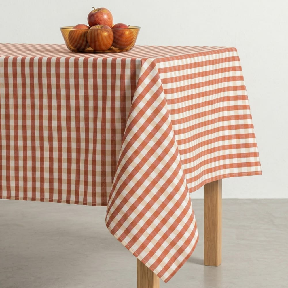 Abwaschbare Tischdecke mit Vichy-Karo, Rot 140x300 cm - Maisons