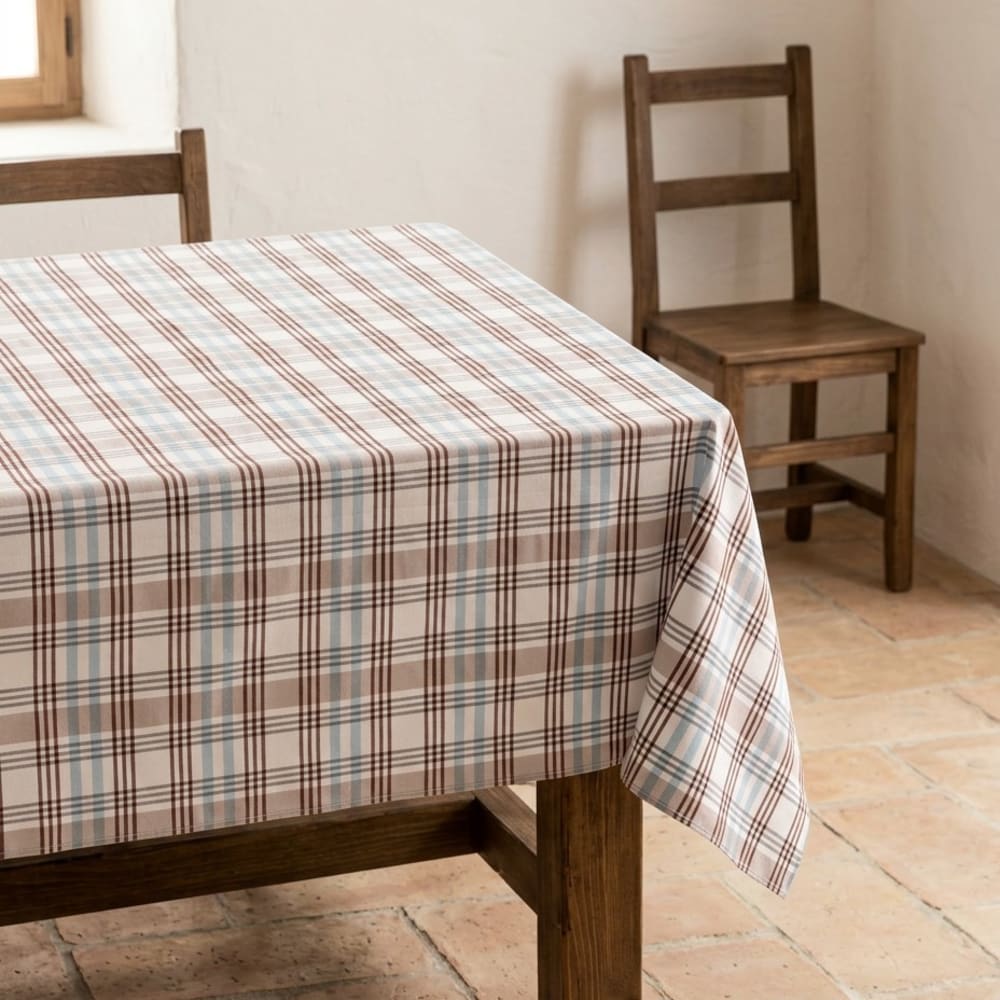 Gamusi Karierte abwaschbare Tischdecke, Blau 140x300 cm style landhaus Blau Öko-Tex Zertifikat Baumwolle