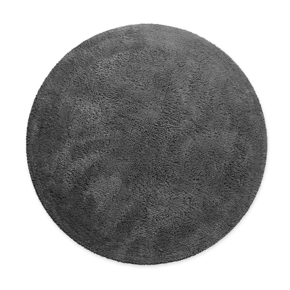 Wecon Home Badematte grau granit rund aus Baumwolle 80 cm style classic chic Öko-Tex Zertifikat - Baumwolle