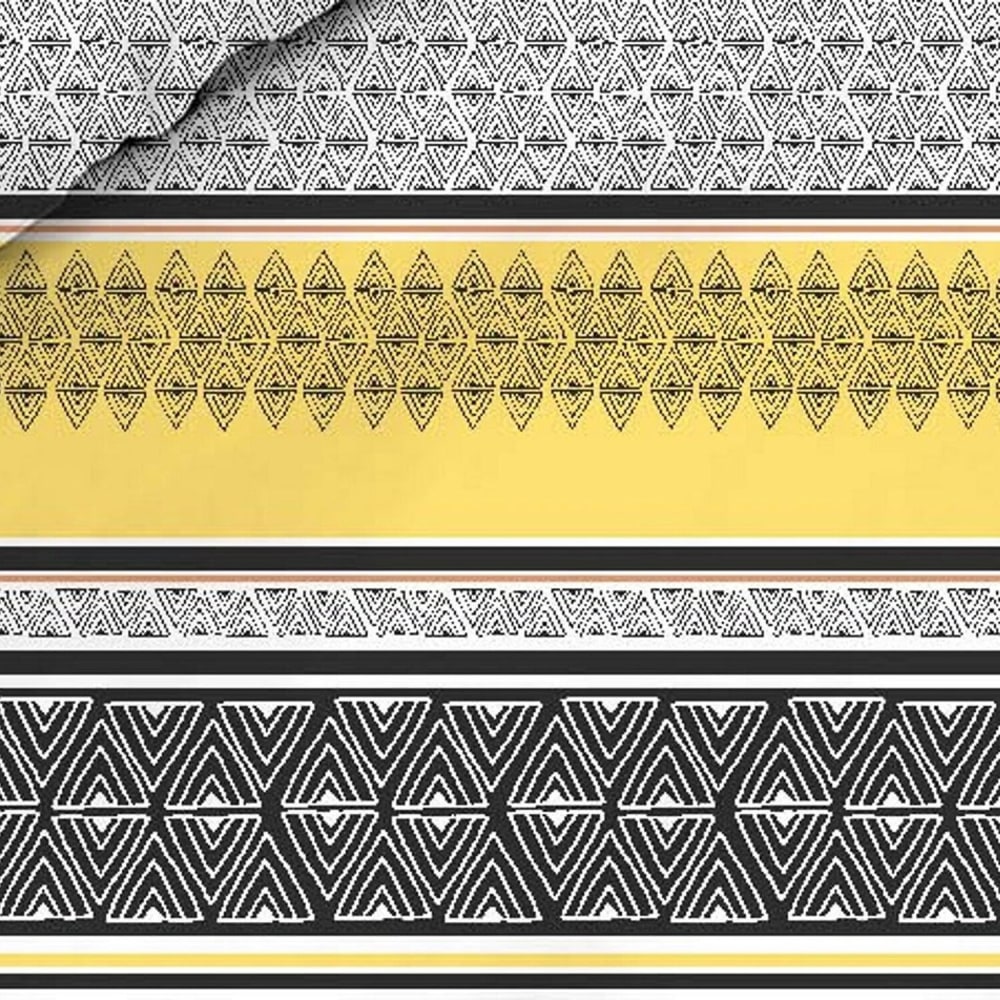 Parure de lit coton imprimée jaune gris + 2 taies 240x220 cm - Maisons du Monde