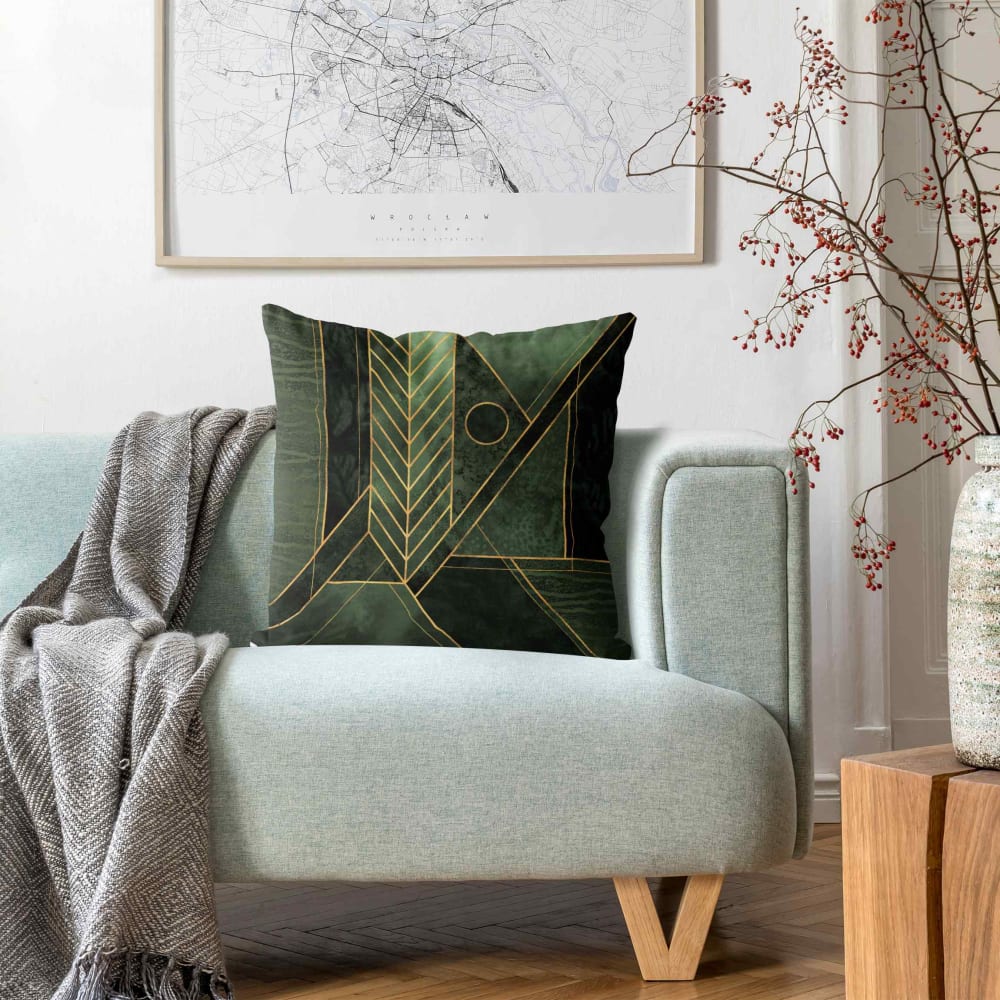 Dekokissen Geometrische Formen Smaragd aus Polyester, grün 40 x