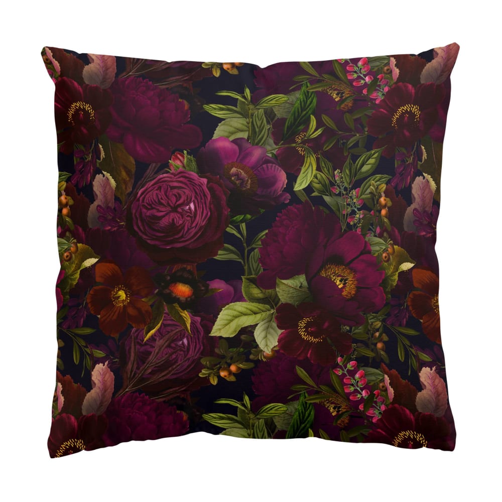 micasia Dekokissen Lila Blüten Dunkel aus Polyester, violett 40 x 40 cm style classic chic Öko-Tex Zertifikat - Samt
