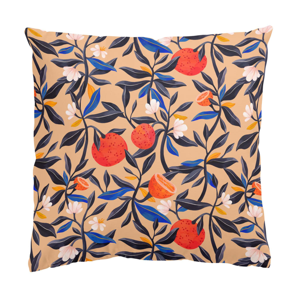 micasia Dekokissen Orangen mit Blätterranken aus Polyester, beige 40 x 40 cm style classic chic Öko-Tex Zertifikat - Stoff