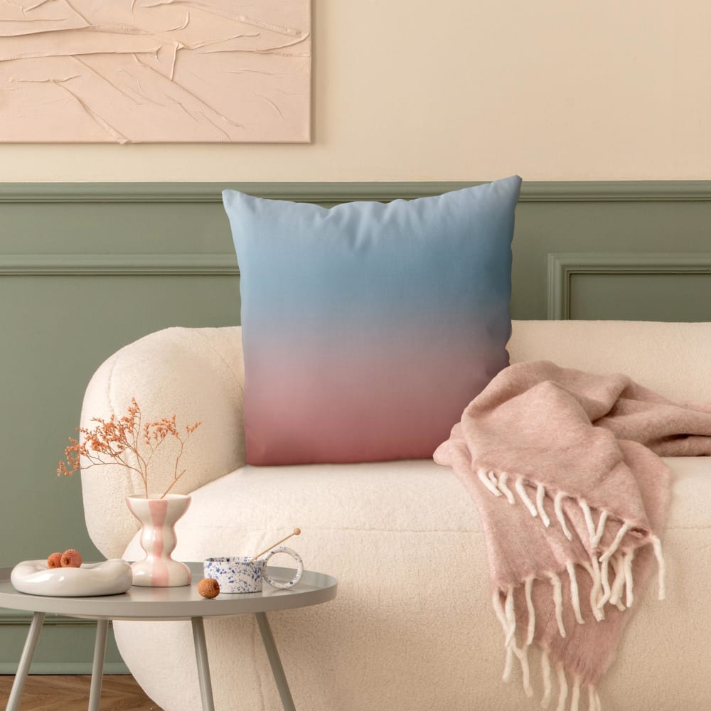 Dekokissen Blau-Rosa Farbverlauf aus Polyester, blau 40 x 40 cm -