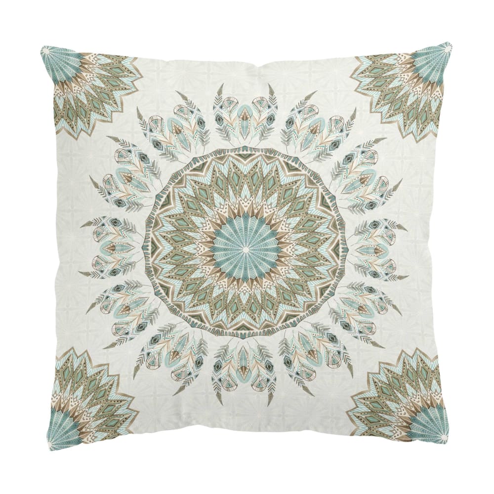 micasia Dekokissen Mandala Aquarell Federn aus Polyester, blau 50 x 50 cm style exotic Öko-Tex Zertifikat - Stoff
