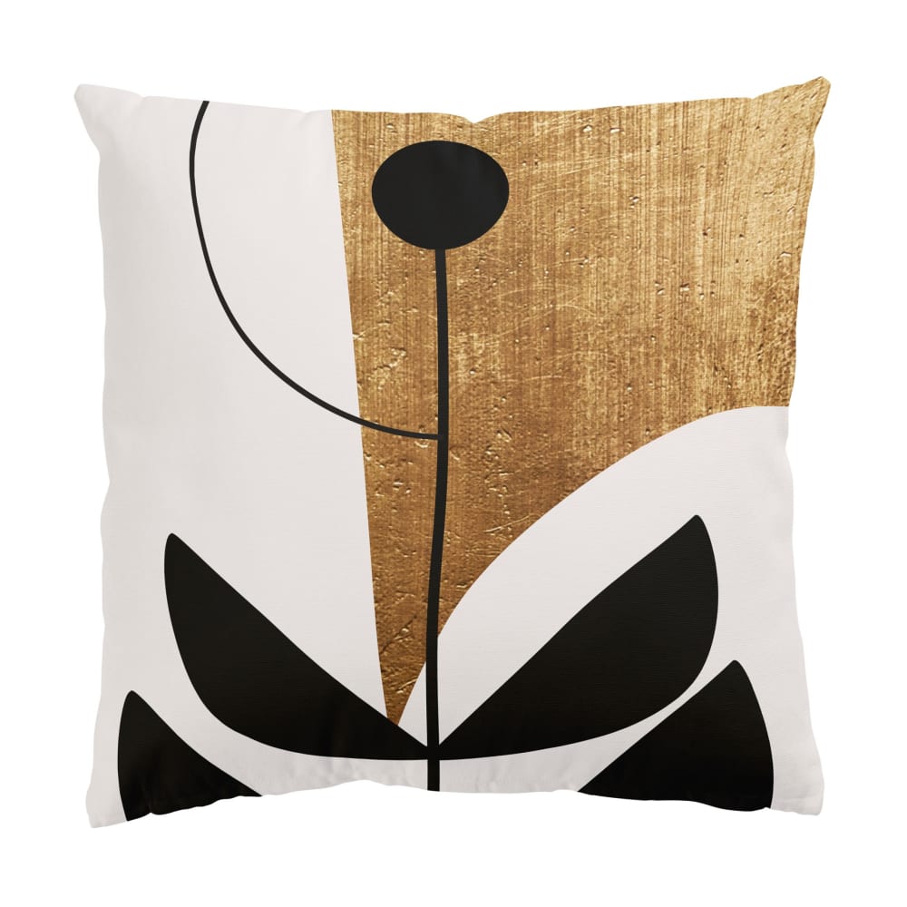 micasia Dekokissen Abstrakte Formen - Blume aus Polyester, gold 40 x 40 cm style modern Öko-Tex Zertifikat - Stoff