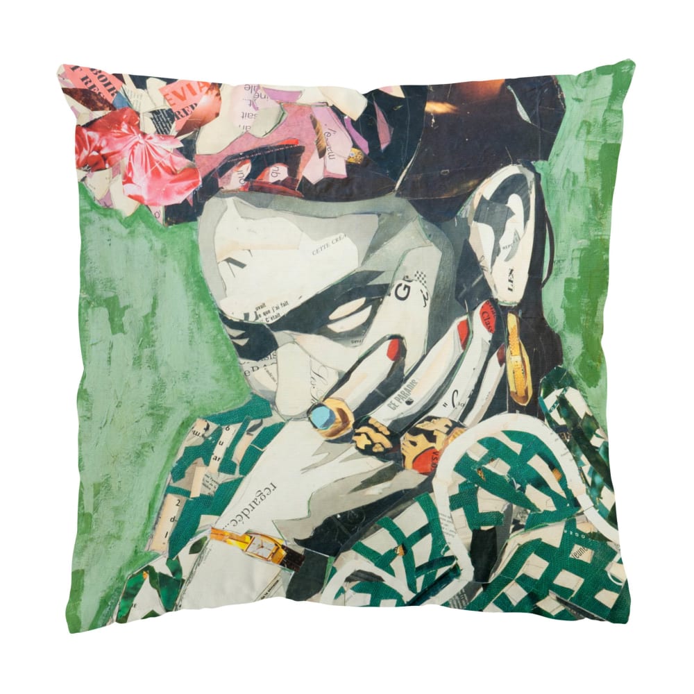 micasia Dekokissen Frida Kahlo - Collage No.3 aus Polyester, grün 50 x 50 cm style vintage Öko-Tex Zertifikat - Stoff