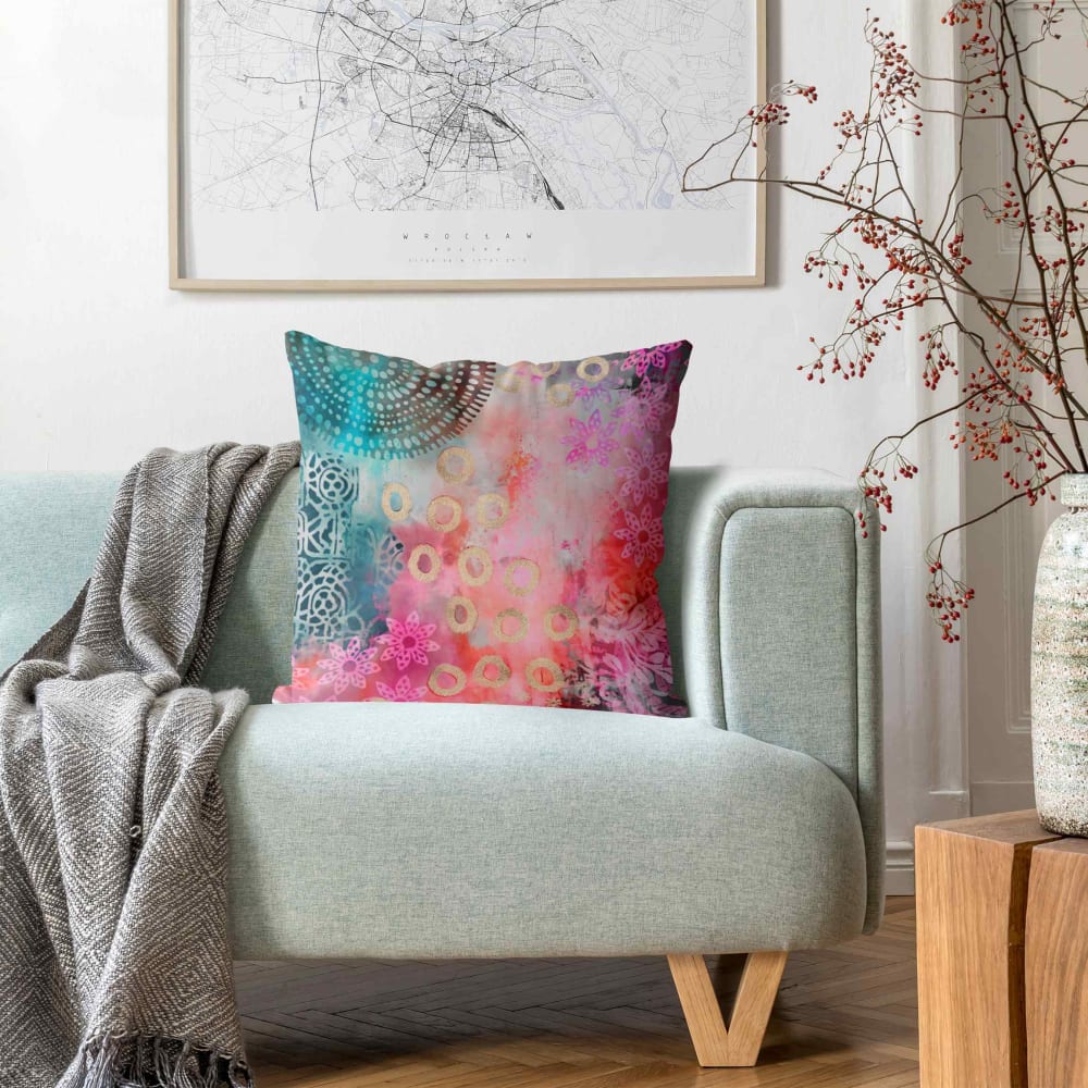 Dekokissen Batik Muster aus Polyester, pink 50 x 50 cm - Maisons