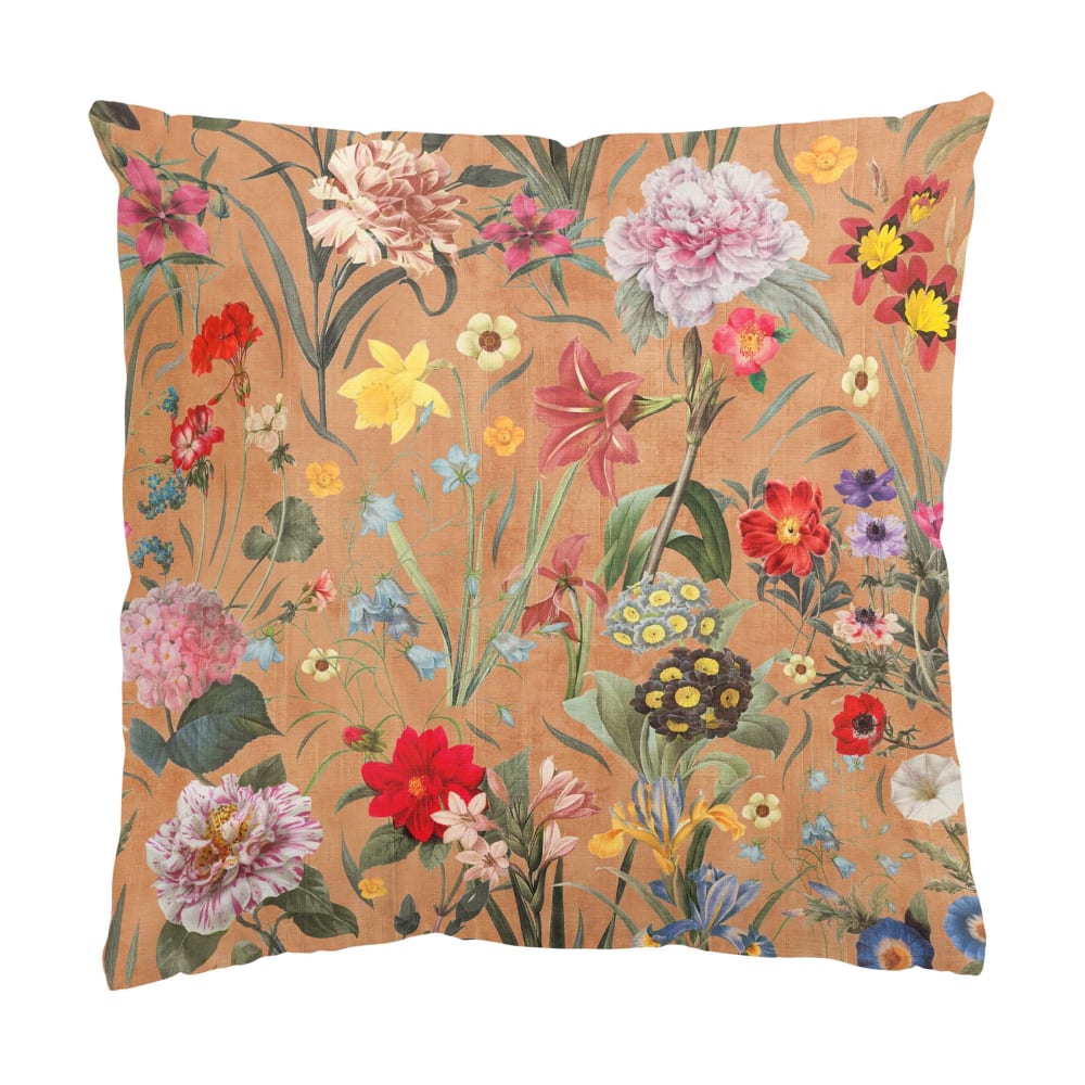 micasia Dekokissen Wildblumenmuster aus Polyester, braun 50 x 50 cm style classic chic Öko-Tex Zertifikat - Stoff
