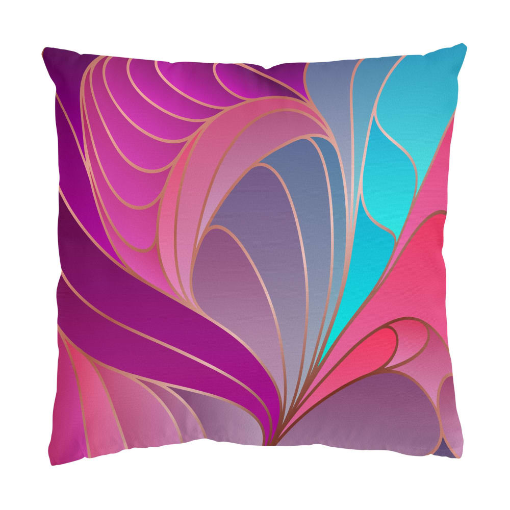 micasia Dekokissen Farbenfrohes Art Deco II aus Polyester, bunt 50 x 50 cm style modern Mehrfarbig Öko-Tex Zertifikat Samt
